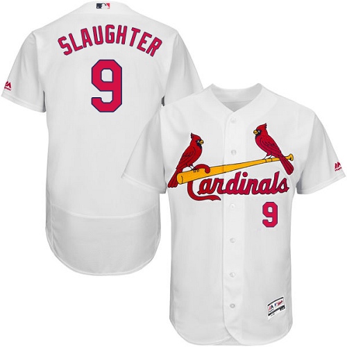 Cardinals #9 Enos Slaughter White Flexbase Authentic Collection Stitched MLB Jersey